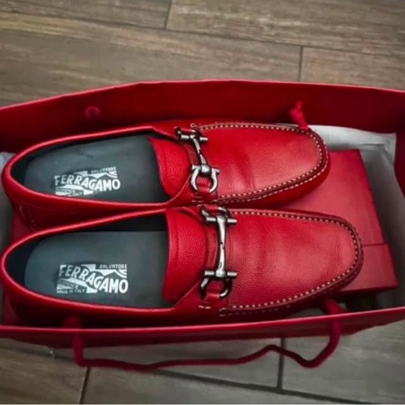 Salvatore Ferragamo Men's Red Loafers